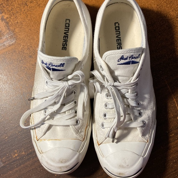 Jack Purcell White Sneakers vintage men’s 9.5 converse Canvas Badminton - Picture 2 of 8